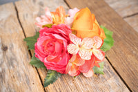 Apricot Sunset  - Set of Four Easy Clip Flower Fascinators