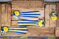 Sundrops and Sapphire - Set of Four Easy Clip Flower Fascinators