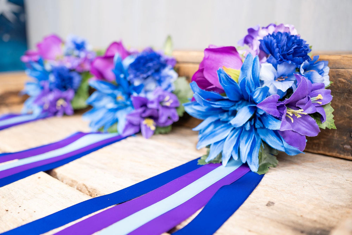 Dusk and Denim - Set of Four Easy Clip Flower Fascinators