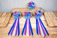 Dusk and Denim - Set of Four Easy Clip Flower Fascinators