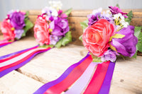 Mulberry Twilight - Set of Four Easy Clip Flower Fascinators