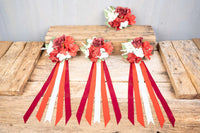 Snowkissed Cherry  - Set of Four Easy Clip Flower Fascinators