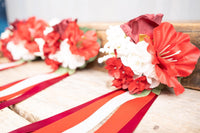 Snowkissed Cherry  - Set of Four Easy Clip Flower Fascinators
