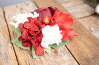 Snowkissed Cherry  - Set of Four Easy Clip Flower Fascinators