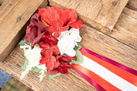 Snowkissed Cherry  - Set of Four Easy Clip Flower Fascinators