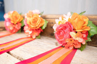 Apricot Sunset  - Set of Four Easy Clip Flower Fascinators