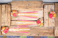 Apricot Sunset  - Set of Four Easy Clip Flower Fascinators