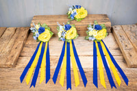 Sundrops and Sapphire - Set of Four Easy Clip Flower Fascinators