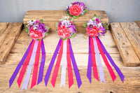 Mulberry Twilight - Set of Four Easy Clip Flower Fascinators