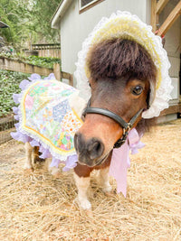 Easter Patchwork Parade - Easter Costume with Classic Bonnet, Ruffled Patchwork Cape and Tail Fascinator for Mini Horse