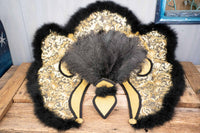 Midnight Sun - Feathered Headdress, Cape and Tail Fascinator for Mini Horse