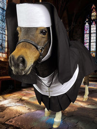 Mini Superior - Religious Costume with Nun Wimple, Habit and cross for Mini Horse