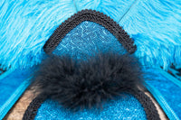 Blue Laguna - Feathered Headdress, Cape and Tail Fascinator for Mini Horse