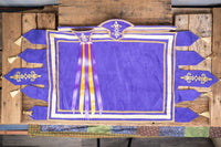 Sir Victor of the Violet Crown - Knight Costume for Mini Horse with Head Band, Tourney Saddle blanket, Chest Piece and Tail Fascinator