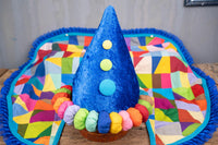Jolly Time Jester -  Clown Costume for Mini Horse with Hat and Rainbow quilted Saddle Cape