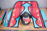 Blushing Canyon - Fancy Cowboy Set with Hat, Fringed Shawl and Tail Fascinator