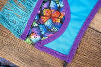 Rainbow Winged Rider - Fancy Cowboy Set with Hat, Fringed Shawl and Tail Fascinator