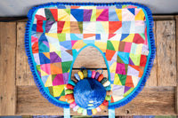 Jolly Time Jester -  Clown Costume for Mini Horse with Hat and Rainbow quilted Saddle Cape