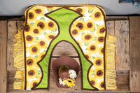Sunflower Stampede - Cowboy Set with Hat, Fringed Shawl and Tail Fascinator