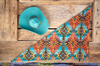 Teal and Copper Navajo - Cowboy Hat and Bandana for Mini Horse
