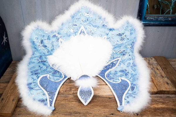 Periwinkle Paradise - Feathered Headdress, Cape and Tail Fascinator for Mini Horse