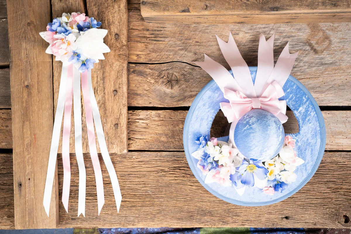 Periwinkle Daydream - Derby Hat and Tail Fascinator for Mini Horse