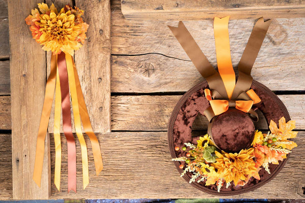 Cider and Spice - Derby Hat and Tail Fascinator for Mini Horse