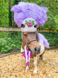 Lilac Dream Dancer - Feathered Headdress and Cape for Mini Horse
