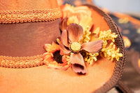 Jack-O-Lantern Wrangler - Fancy Cowboy Set with Hat, Fringed Shawl and Tail Fascinator