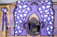 Bat-tastic Buckaroo - Fancy Cowboy Set with Hat, Fringed Shawl and Tail Fascinator