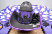 Bat-tastic Buckaroo - Fancy Cowboy Set with Hat, Fringed Shawl and Tail Fascinator